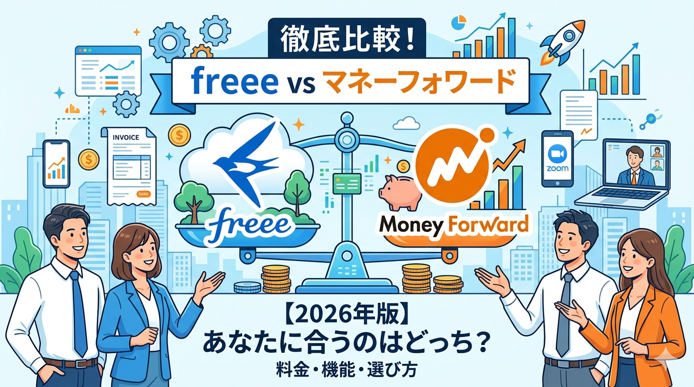 freeeとマネーフォワードは初心者ならどっち？失敗しない選び方【2026年版】